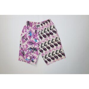 Vintage 90s Streetwear Mens Small Distressed Surf All Over Print Shorts Cotton